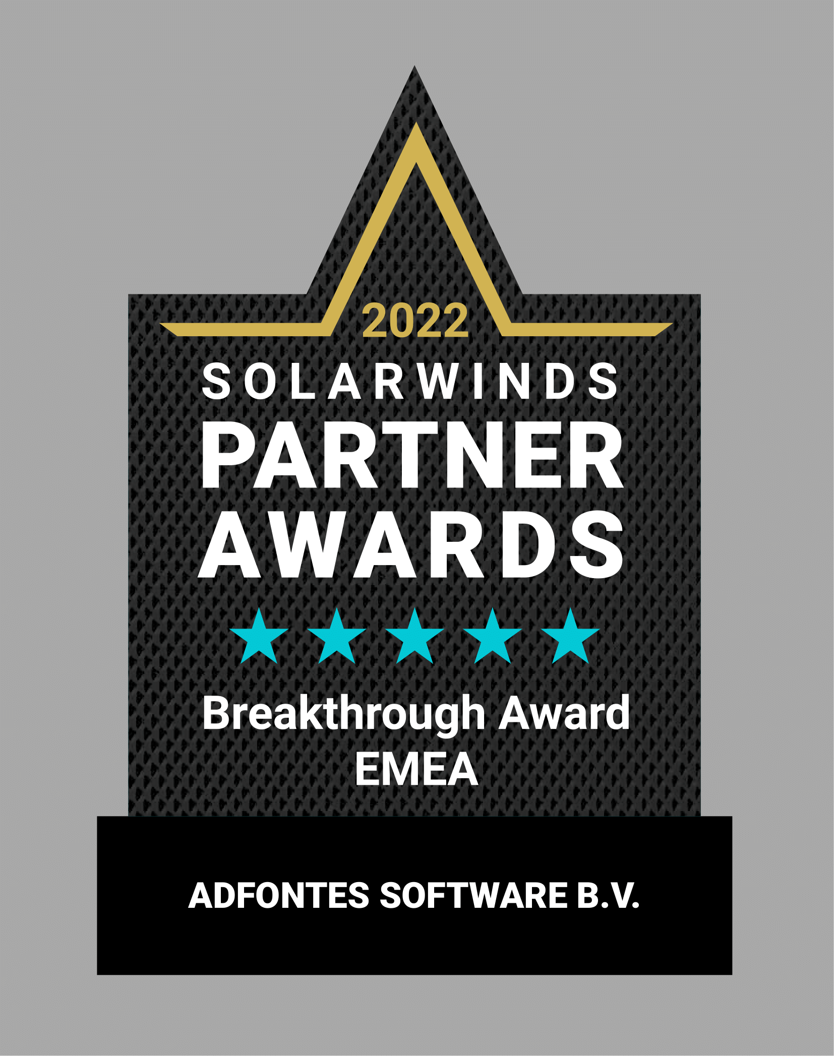 SolarWinds Breakthrough Partner of the Year 2022 EMEA — award badge